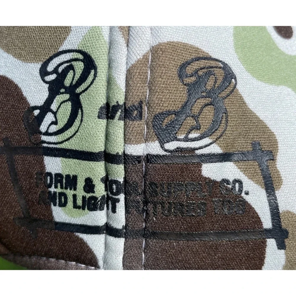 Vintage Nissin Rope Brim‎ Snap Back Trucker Hat Camo Bosch Power Tools
